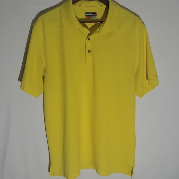 Grand Slam Performance Mens Golf Polo Shirt XL Extra Large Yellow - Picture 2 of 6